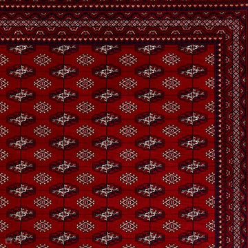 Dubai 62096 Traditional Diamond Motif Pattern Border Soft High Density Smooth Touch Polyester Deep Red/Navy/Black/White Runner-Think Rugs-Rug Love - The Most Loved Rug Store
